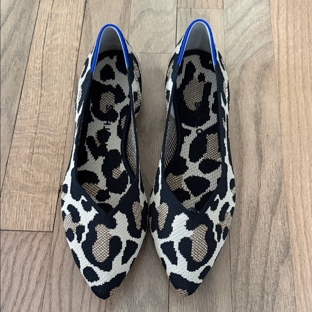 Rothy's Black and Tan Leopard Print Flats